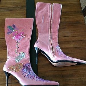Handpainted Mardi Gras boots